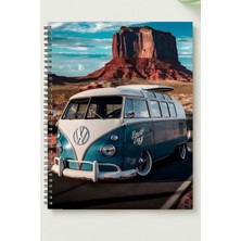 Black-One Wos. Minibüs A5 Metal Spiralli Çizgisiz Sert Kapak Wos. Minibüs defter