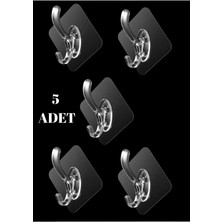 Ecovibe 5 Adet Kendinden Yapışkanlı Banyo&mutfak Askı Aparatı