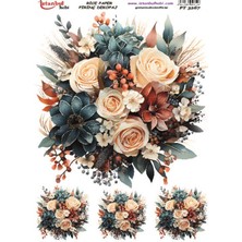 E Hobici Pirinç Dekopaj Kağıdı 30X42CM PT-3267 Çiçek