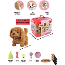 Giffy Oyuncak Sesli Işıklı Yürüyen Hareketli Köpek Taşıma Çantalı Aksesuarlı Set  Taşınabilir Çanta +Pil ( 6 Renk )