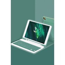Hayat Store Ipad Pro 12.9 (2024) Kılıf KC01 Smart Klavyeli Tablet Kılıfı - Koyu Yeşil