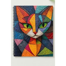 Black-One Sevimli Kedi A5 Metal Spiralli Çizgisiz Sert Kapak Sevimli Kedi defter