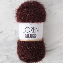 İlk El Grup Loren Sılver Kahverengi El Örgü Ipi - RS0093 - 34089
