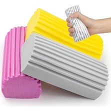 Ecovibe 3 Adet Nemli Silgi Sünger - Toz Ustası - Çok Amaçlı Temizlik Toz Süngeri-Gri