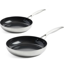 Greenpan Geneva 3-Ply 2’li Tava Seti 18 & 24 cm – Elmas Güçlendirmeli Thermolon™ Seramik Yüzey