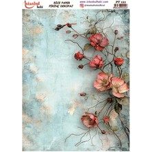 E Hobici Pirinç Dekopaj Kağıdı 30X42CM PT-121 Çiçek