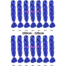 X-Pression Afrika Örgüsü ve Rasta Için Sentetik Saç 100GR-BLUE