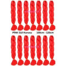 X-Pression Afrika Örgüsü ve Rasta Için Sentetik Saç 100GR-PINK-GULKURUSU