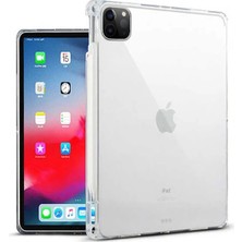 FRY Ally iPad Pro 12.9-Inch (2021)-(2020)-(2018) Kalem Yerli Şeffaf Silikon KILIF-(5775)