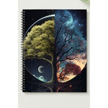 Black-One Evren  A5 Metal Spiralli Çizgisiz Sert Kapak Evren  Defter