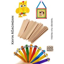 FRY Steril Ahşap Boyanabilir Oyun Çubukları 100 Adet Pürüzsüz Dokulu Dayanıklı 14 cm