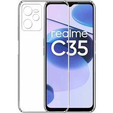 FRY Ally Realme C35 Kılıf Kamera Korumalı Ultra Ince Şeffaf Silikon KILIF-(5775)