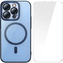 FRY Baseus Glitter iPhone 14 Pro 6.1 Magsafe Silikon Kılıf + Tempered Ekran Koruyucu SET-(5775)