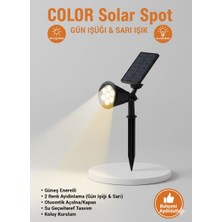 Eser Ticarett Güneş Enerjili Solar Spot Bahçe Lambası – Gün Işığı & Sarı Işık, Otomatik Sensörlü Dış Mekan Aydınlatma