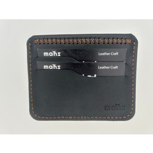 Mahz Dalga Serisi El Yapımı Dana Derisi Minimal Kartlık – Siyah