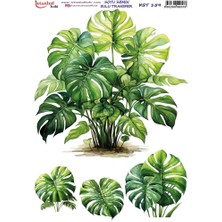 E Hobici Koyu Zemin Sulu Transfer Kağıdı 25X35CM KST-159 Yaprak