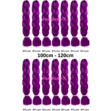 X-Pression Afrika Örgüsü ve Rasta Için Sentetik Saç 100GR-PURPLE3