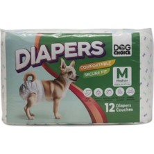 Dog Choice Dog Choıce Diapers Köpek Bağlama Bezi M Boy 12’li Paket Erkek Köpek Alt Bezi