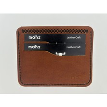 Mahz Dalga Serisi El Yapımı Dana Derisi Minimal Kartlık – Kahve