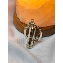 Yangın Söndürücü Tüp Tasarımlı Gümüş Gri Metal Anahtarlık