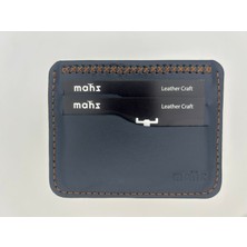 Mahz Dalga Serisi El Yapımı Minimal Kartlık Hakiki Deri – Lacivert