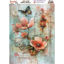 E Hobici Pirinç Dekopaj Kağıdı 30X42CM PT-117 Çiçek