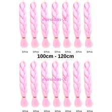 X-Pression Afrika Örgüsü ve Rasta Için Sentetik Saç 100GR-PİNK2