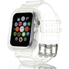 FRY Ally Apple Watch 6-Se-5-4 44MM / 3-2-1 42MM Kayış Kordon Kılıf SILIKON-(5775)