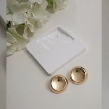 Lente Aksesuar Yuvarlak Düğme Küpe - Özel Seri Tarz Kadın Küpe