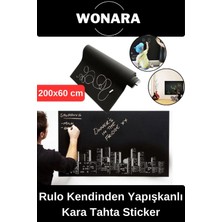 Wonara #blackboard Silinebilir Yazılabilir Rulo Kendinden Yapışkanlı Büyük Boy Yaz Sil Kara Tahta Sticker