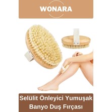 Wonara #banyofırça Doğal Peeling %100 Doğal Selülit Önleyici Yumuşak Vücut Masaj At Kılı Banyo Fırçası