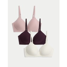 Marks & Spencer 3'lü Balensiz Pamuklu T-Shirt Sütyeni Seti