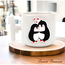 Tanem Bardak Kahve Çay Fincanı Hediye Sevgili Gün Penguen - T Kulp Kupa