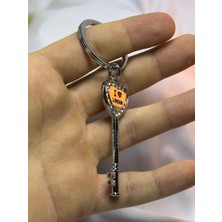 Taşlı Kırmızı Kalpli Londra Metal Anahtarlık | I Love London Temalı Anahtarlık