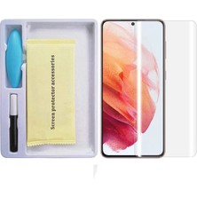 FRY Sm Galaxy S21 Full Uv Liquid+Uv Işık 3dkırılmaz Cam Ekran KORUYUCU-(5775)