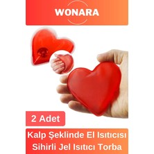 Wonara Özel Tasarım Tekrar Kullanılabilir Kalp Şeklinde Sıvı Jel Isıtıcı Taşınabilir Cep Sobası 2'li Set