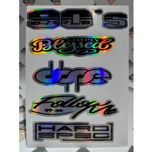 Hologram Kart Araba Arka Cam Yazıları 1 Adet Hologramlı Yeni Model