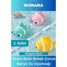 Wonara #oyuncak Mekanik Suda Yüzen Eğlenceli Hafif Kurmalı Renkli Yüzen Balık Bebek Çocuk Banyo Oyuncağı