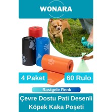 Wonara #kakapoşeti Sızdırmaz Hijyenik Atık Toplama Çevre Dostu Evcil Hayvan Pati Desenli Köpek Kaka Torbası