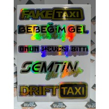 Hologram Kart Araba Arka Cam Yazıları 1 Adet Hologramlı Yeni Model