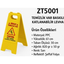 Zeplin Temizlik Var Baskılı Katlanabilir Levha