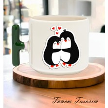 Tanem Bardak Kahve Çay Fincanı Hediye Sevgili Gün Penguen - T Kulp Kupa