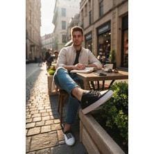 Enoch Erkek Günlük Spor Ayakkabı Metal Logolu Sneaker Düz Tabanlı Klasik Court Modeli