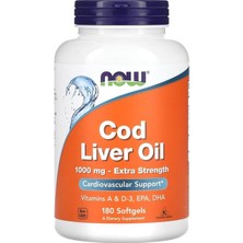 Now Foods Cod Liver Oil 1000 Mg 180 Capsules - Vitmins A & D-3 , Epa , Dha