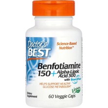 Doctor\'s Best Benfotiamine 150 Plus 300 Alfolipolic Acid With Benfopure 60 Veggie Kapsül
