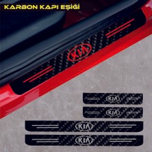 Beta Moda Hub Kia Cerato Için Uyumlu Aksesuar Oto Kapı Eşiği Sticker Karbon 4 Adet