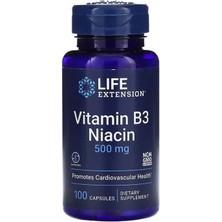 Life Extension, Vitamin B3 Niacin, 500 Mg, 100 Kapsül