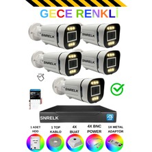 Snrelk Sencrom Hama 5'li 1080P Full Hd Gece Renkli 320 GB Güvenlik Kamerası Set