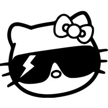 Beta Moda Hub Hafiye Kedi Oto Sticker Siyah 25 x 20 cm