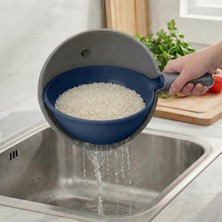 Le Paon 360 Derece Döner 3 Lt Süzgeç Çift Katmanlı Pirinç ve Sebze Yıkama Süzgeci